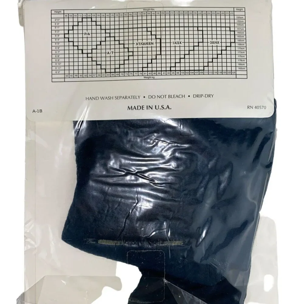 3 Pair HEDYS MIAMI Silk & Sheer Control Top Pantyhose XTall/Queen Navy Vintage‎